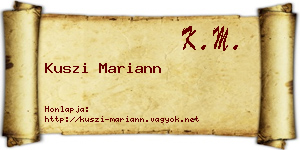 Kuszi Mariann névjegykártya