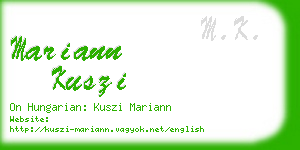 mariann kuszi business card